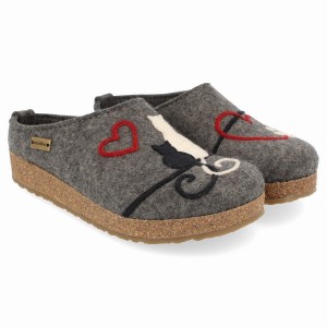 Chodaki Damskie Haflinger Micini Szare | FHQ9749LN